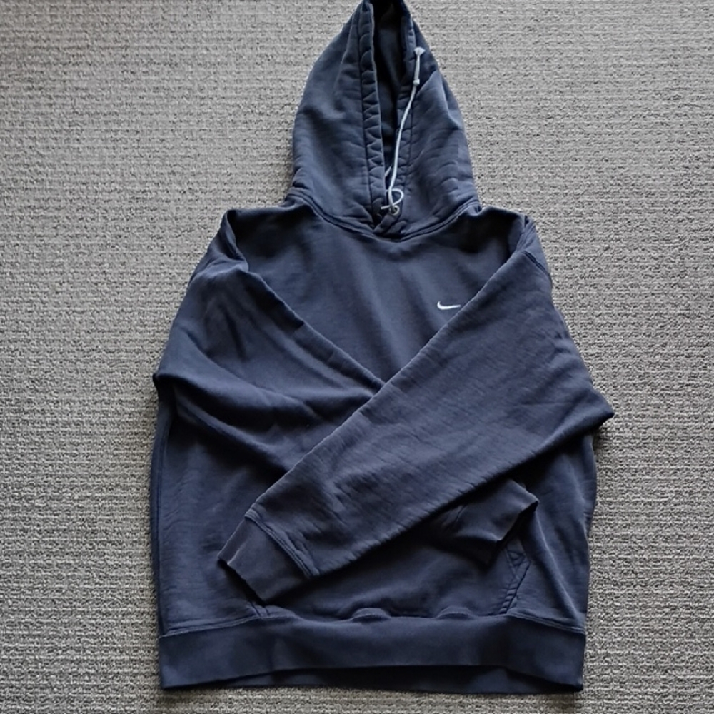 Nike Navy Blue Hooded Sweatshirt with Swoosh